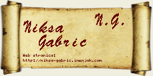 Nikša Gabrić vizit kartica